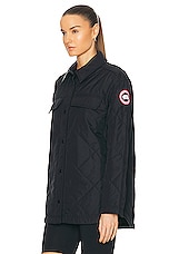 Canada Goose Albany Quilted Shirt Jacket in Black, view 3, click to view large image.