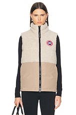 Canada Goose Elora Vest in Light Tan & Tan, view 1, click to view large image.