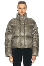 Canada Goose Cypress Cropped Puffer in Smokey Sage, view 2, click to view large image.