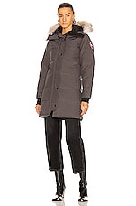 Canada Goose Shelburne Parka with Coyote Fur in Graphite, view 2, click to view large image.