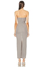 Christopher Esber Strapless Ruche Dress in CONCRETE, view 3, click to view large image.