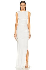 Christopher Esber Gesine Twisted Column Dress in WHITE, view 1, click to view large image.