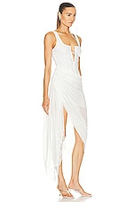 Christopher Esber Comosum Clash Underwire Dress in WHITE, view 2, click to view large image.