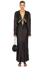 Christopher Esber Triquetra Front Tie Shirt Dress in Cocoa, view 1, click to view large image.