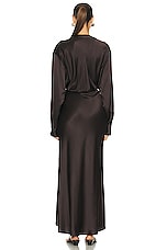 Christopher Esber Triquetra Front Tie Shirt Dress in Cocoa, view 3, click to view large image.