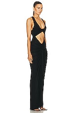 Christopher Esber Vivenda Drape Front Dress in Black, view 2, click to view large image.