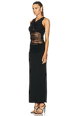 Christopher Esber Semblance Tulle Twist Dress in Black, view 3, click to view large image.