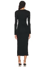 Christopher Esber Orbit Ruched Long Sleeve Dress in Black, view 3, click to view large image.