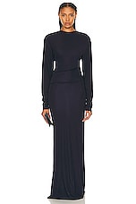 Christopher Esber Side Cowl Long Sleeve Dress in Ink, view 1, click to view large image.