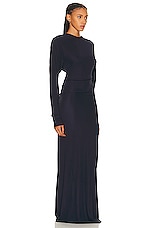 Christopher Esber Side Cowl Long Sleeve Dress in Ink, view 2, click to view large image.
