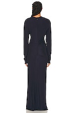 Christopher Esber Side Cowl Long Sleeve Dress in Ink, view 4, click to view large image.