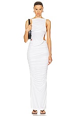 Christopher Esber Illusions Draped Column Dress in White, view 1, click to view large image.