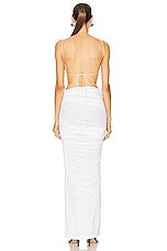 Christopher Esber Illusions Draped Column Dress in White, view 4, click to view large image.