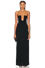 Christopher Esber Arced Palm Strapless Dress in Black, view 1, click to view large image.