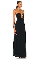 Christopher Esber Arced Palm Strapless Dress in Black, view 2, click to view large image.