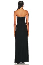 Christopher Esber Arced Palm Strapless Dress in Black, view 3, click to view large image.