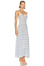 Christopher Esber Palais Knit Cami Dress in White & Electric Blue, view 2, click to view large image.
