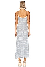 Christopher Esber Palais Knit Cami Dress in White & Electric Blue, view 3, click to view large image.