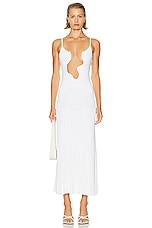Christopher Esber Salacia Wire Sunray Dress in White, view 1, click to view large image.