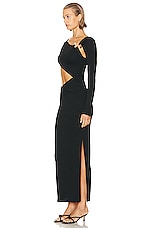 Christopher Esber Callisto Trinity Column Dress in Black, view 3, click to view large image.