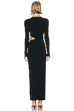 Christopher Esber Salacia Wire Long Sleeve Column Dress in Black, view 4, click to view large image.