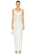 Christopher Esber Fusion Fold Tank Dress in White, view 1, click to view large image.
