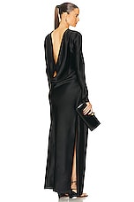Christopher Esber Palladium Long Sleeve Tuck Dress in Black, view 1, click to view large image.