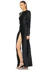 Christopher Esber Palladium Long Sleeve Tuck Dress in Black, view 4, click to view large image.