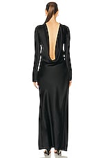 Christopher Esber Palladium Long Sleeve Tuck Dress in Black, view 5, click to view large image.