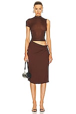 Christopher Esber Fusion Tee Dress in Mahogany, view 1, click to view large image.