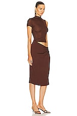 Christopher Esber Fusion Tee Dress in Mahogany, view 2, click to view large image.