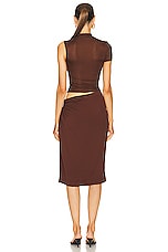 Christopher Esber Fusion Tee Dress in Mahogany, view 4, click to view large image.