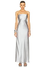 Christopher Esber Palladium Strapless Dress in Silver, view 1, click to view large image.