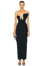 Christopher Esber Salacia Wire Strapless Dress in Black, view 1, click to view large image.
