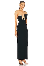 Christopher Esber Salacia Wire Strapless Dress in Black, view 2, click to view large image.