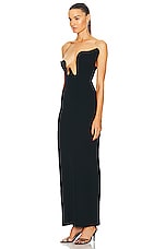 Christopher Esber Salacia Wire Strapless Dress in Black, view 3, click to view large image.