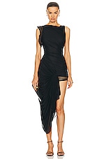 Christopher Esber Galathea Asymmetric Long Dress in Black, view 1, click to view large image.