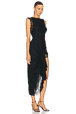 Christopher Esber Galathea Asymmetric Long Dress in Black, view 2, click to view large image.