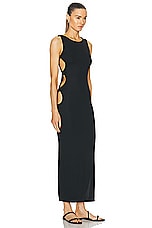 Christopher Esber Oblix Twist Halter Dress in Black, view 3, click to view large image.