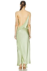 Christopher Esber Cusco Silk Drape Cami Dress in Pistachio, view 4, click to view large image.