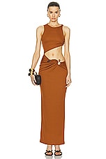 Christopher Esber Stone Scythe Tank Dress in Ginger, view 1, click to view large image.