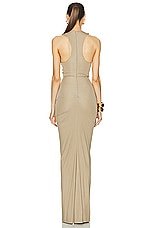 Christopher Esber Vivenda Drape Front Dress in Incense, view 3, click to view large image.