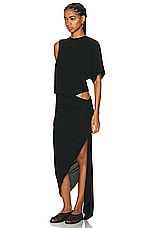 Christopher Esber Monstera Cut Wrap Dress in Black, view 3, click to view large image.