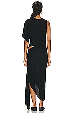 Christopher Esber Monstera Cut Wrap Dress in Black, view 4, click to view large image.