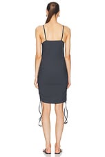 Christopher Esber Nebular Underwire Ruched Dress in Charcoal, view 4, click to view large image.