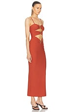 Christopher Esber Pierced Orbit Column Dress in Brick, view 2, click to view large image.
