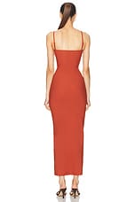 Christopher Esber Pierced Orbit Column Dress in Brick, view 3, click to view large image.