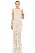 Christopher Esber Pointelle Fractus Midi Tank Dress in Cream, view 1, click to view large image.