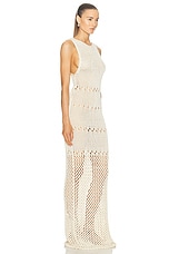 Christopher Esber Pointelle Fractus Midi Tank Dress in Cream, view 2, click to view large image.