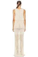 Christopher Esber Pointelle Fractus Midi Tank Dress in Cream, view 3, click to view large image.